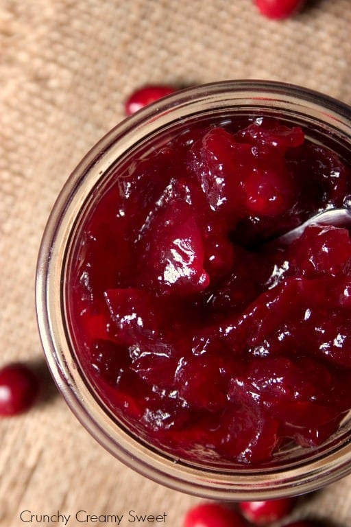 Fresh Cranberry Jam made without pectin