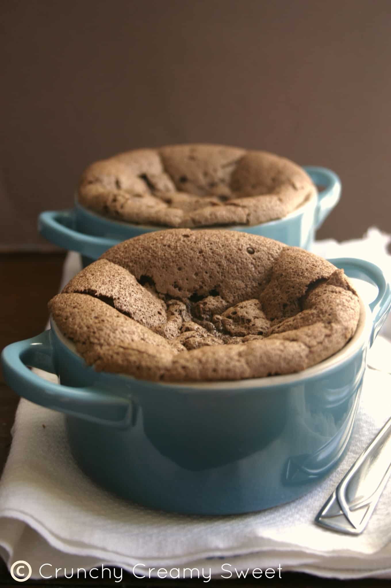 Chocolate Souffles for Two and Le Creuset Gievaway CrunchyCreamySweet.com