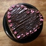 Chocolate Ganache Heart Cake CrunchyCreamySweet.com