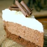 Slice of Triple Chocolate Mousse Cake.