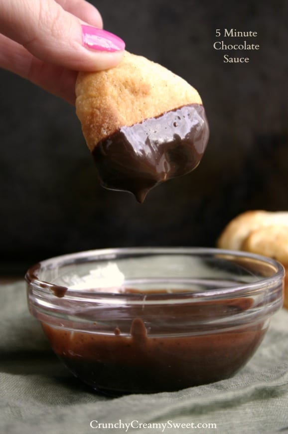 5 Minute Chocolate Sauce CrunchyCreamySweet.com