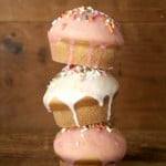 Glazed Vanilla Donut Muffins | CrunchyCreamySweet.com