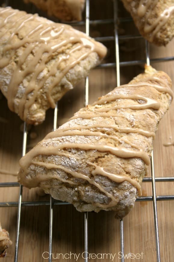 RecipeGirl's Banana Scones with Cinnamon Glaze