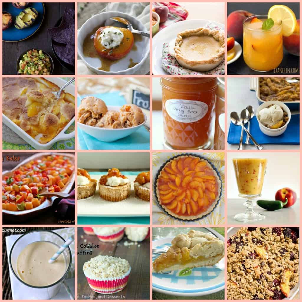 peaches collage 1024x1024 Sweet, sweet peaches! 50+ recipes with peaches (a round up)