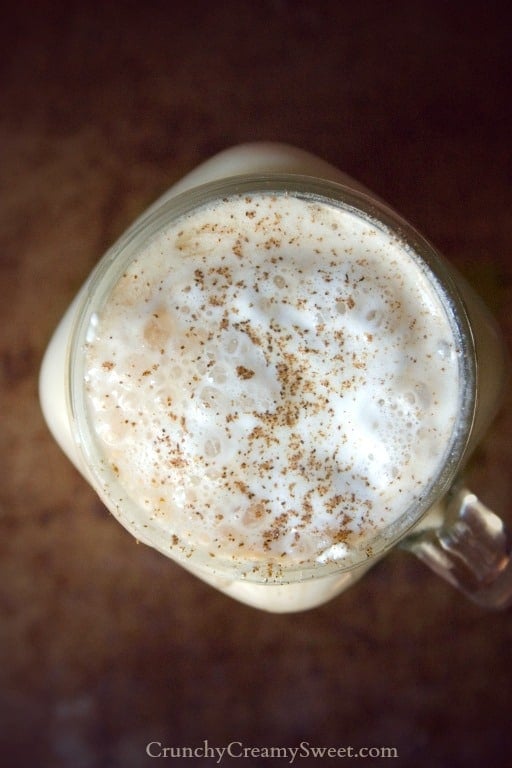 Homemade latte with apple pie spice flavor