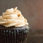 Chocolate cupcakes with peanut butter filling.