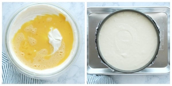 Step 4 of making a perfect cheesecake.