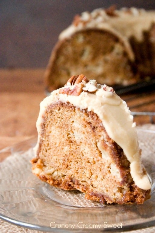 Slice of apple bundt cake