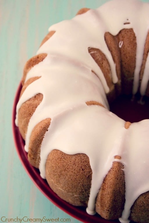 Holiday cake with cranberries and white chocolate glaze