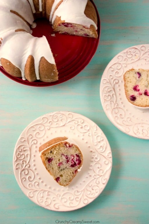 Bundt cake for Christmas with cranberries