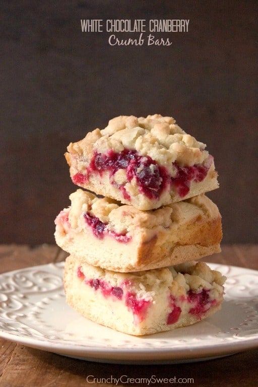 White Chocolate Cranberry Crumb Bars