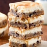 Caramel Swirl Cheesecake Chocolate Chip Cookie Bars