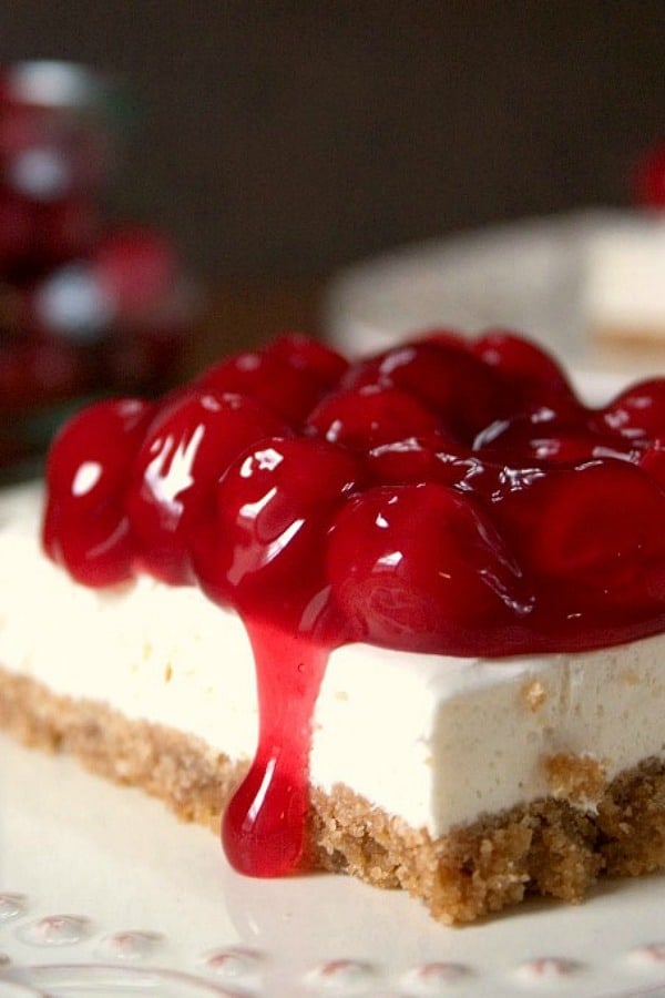 Cherry Delight Dessert on plate.