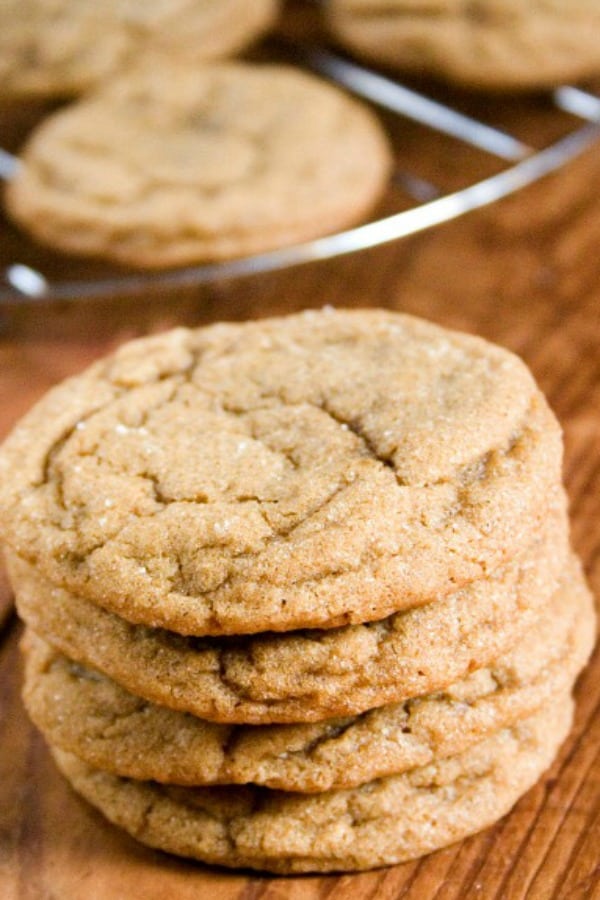 Stack of Gingerbread Snickerdoodle Cookies.