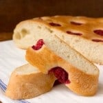 Fluffy Raspberry Focaccia by crunchycreamysweet.com  150x150 Breads, Rolls and Muffins