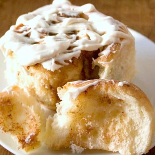 Cinnamon Rolls with Chocolate Filling on a plate.