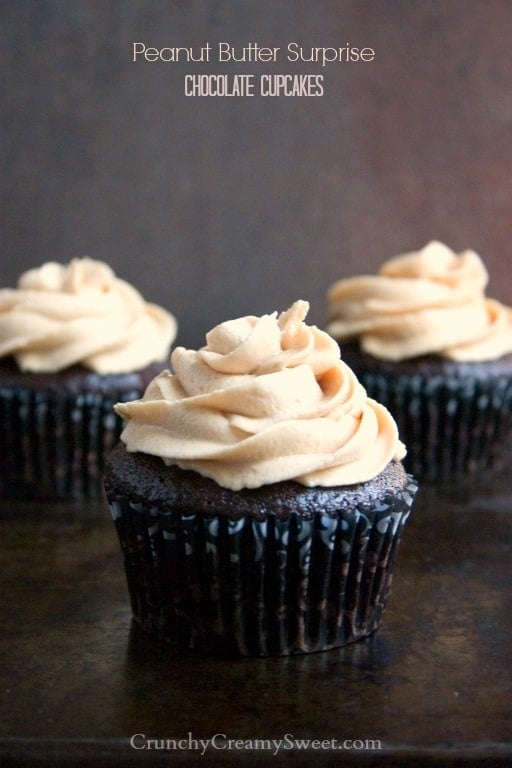 peanut butter surprise chocolate cupcakes 