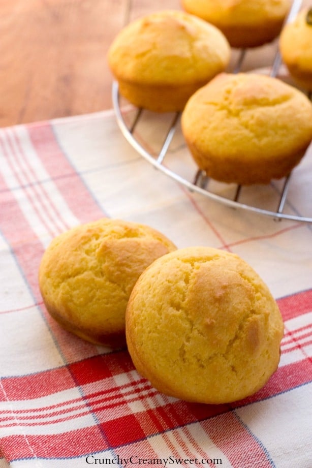 Cornbread Muffins on a napkin.