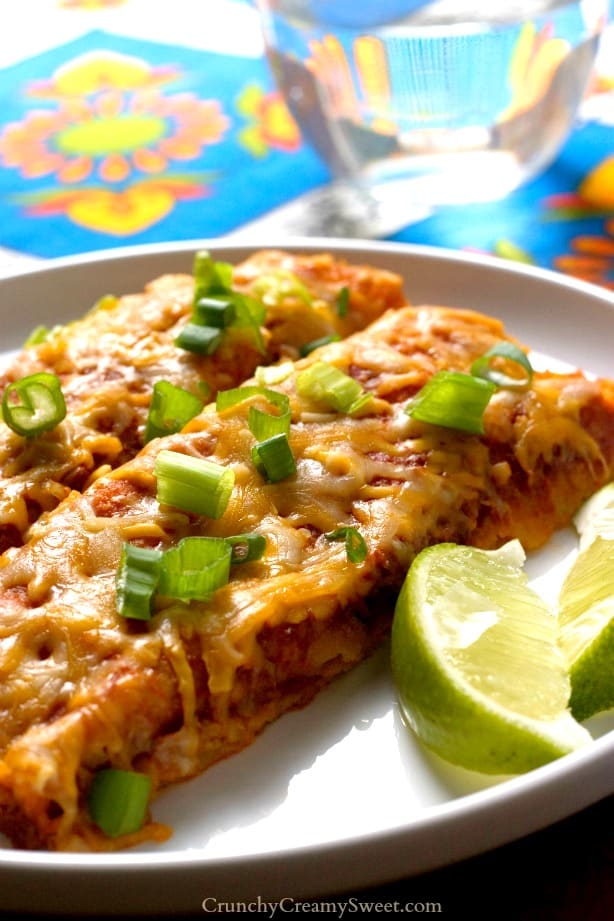 Quinoa enchiladas on a plate.