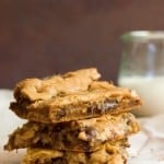 Dulce de Leche Browned Butter Chocolate Chip Cookie Bars from crunchycreamysweet.com