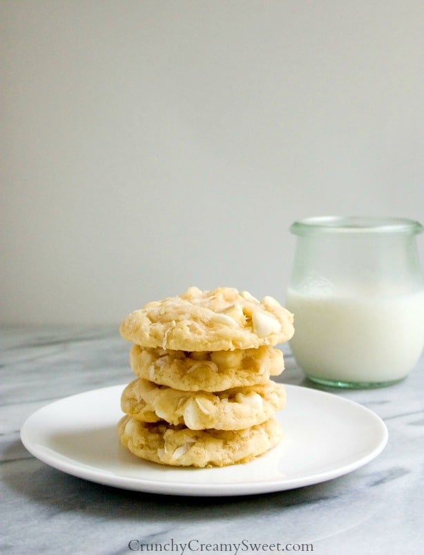 White Chocolate Coconut Cookies - soft sugar cookies packed with white chocolate and coconut. They melt in your mouth!