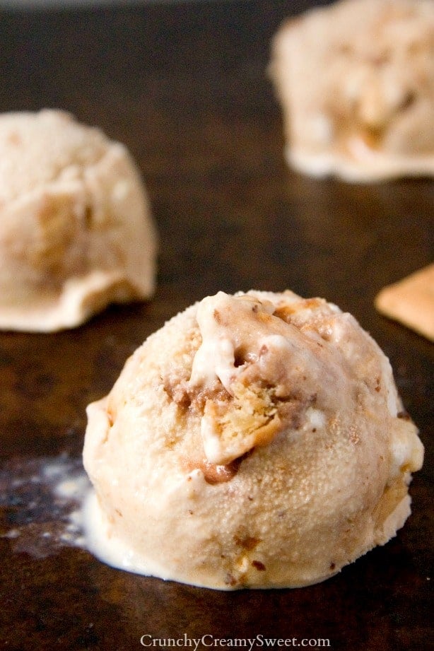 S'Mores Ice Cream with Toasted Marshmallows from Crunchy Creamy Sweet