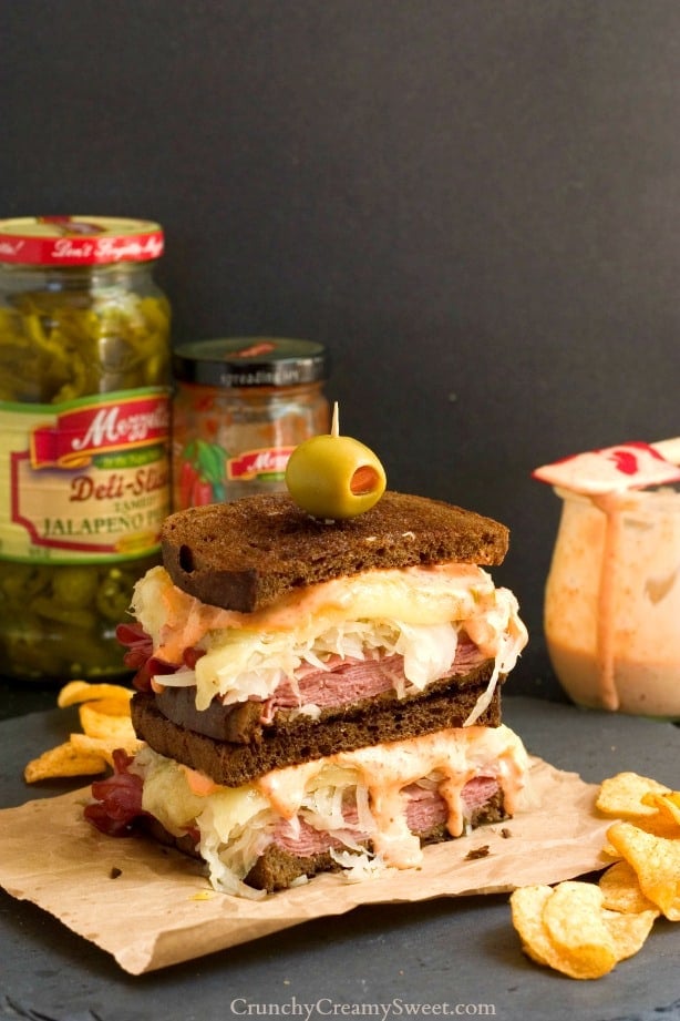 Spicy Reuben Sandwich with Pepper Sauce