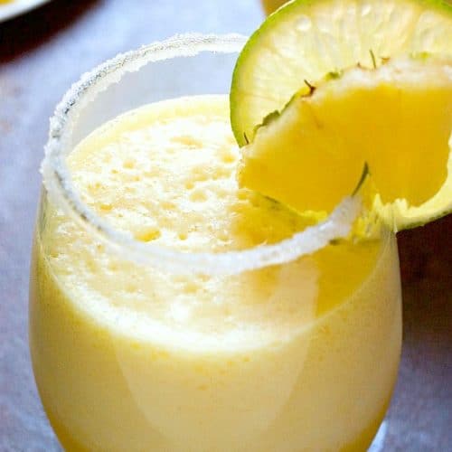 Fresh Pineapple Margarita in a glass.