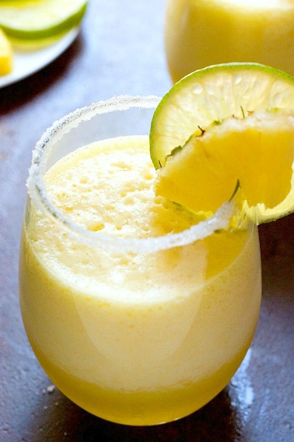 Fresh Pineapple Margarita in a glass.