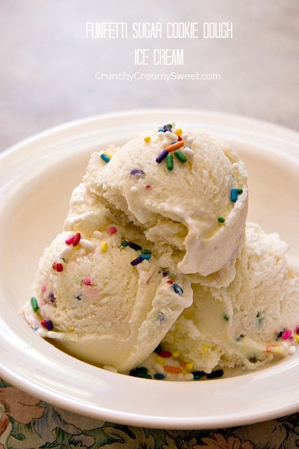 Funfetti Sugar Cookie Dough Ice Cream Recipe Vanilla Sugar Cookie Dough Ice Cream and Ice Cream Maker Giveaway!