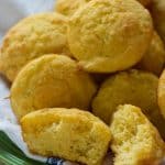 Zucchini cornbread Muffins on a plate.