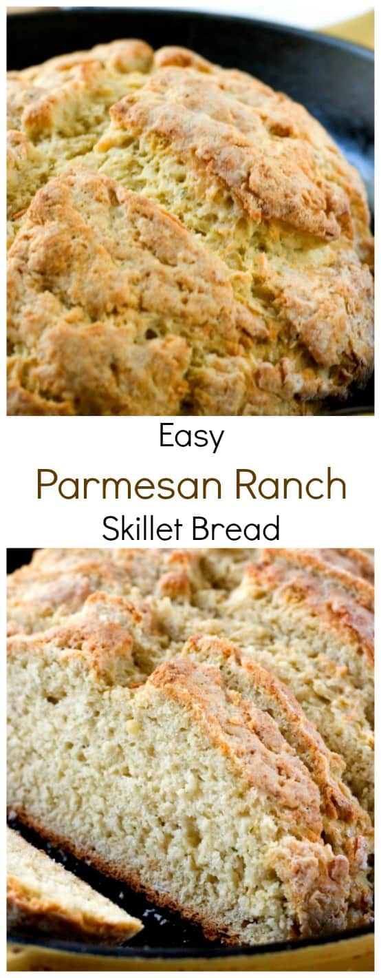 Easy Parmesan Ranch Skillet Bread from Crunchy Creamy Sweet blog