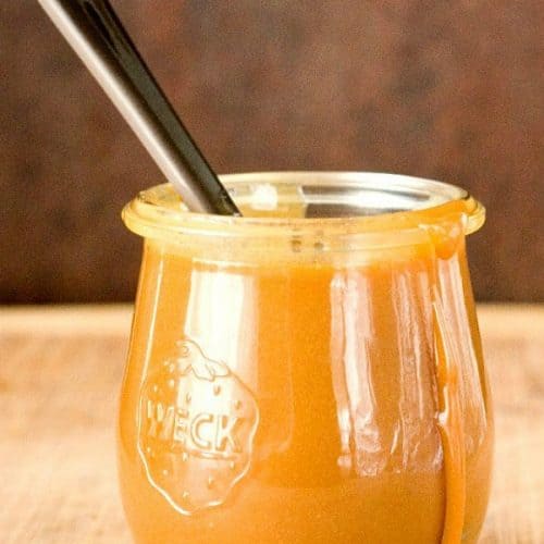 Microwave Caramel Sauce in a jar.