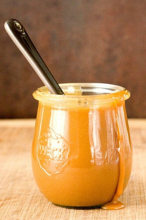 Microwave Caramel Sauce - the easiest caramel sauce that takes only 10 minutes to make! Microwave Caramel Sauce in a jar.