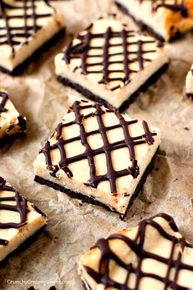 Chocolate Drizzled Peanut Butter Cheesecake