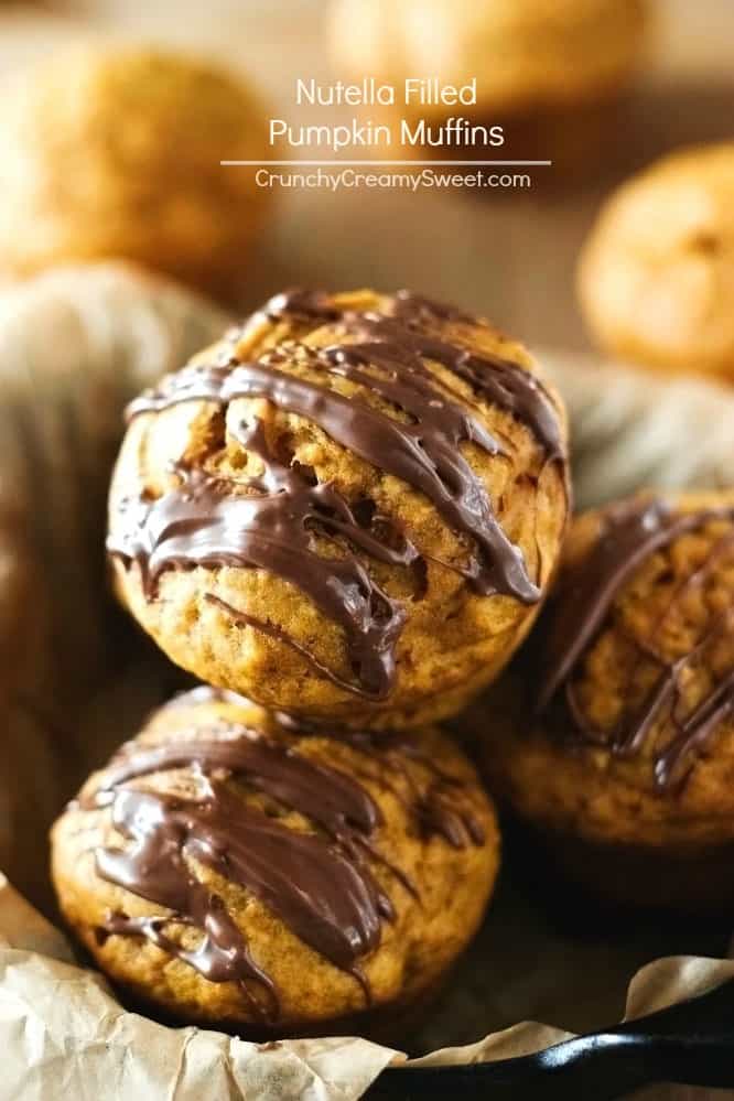 Nutella Filled Pumpkin Muffins