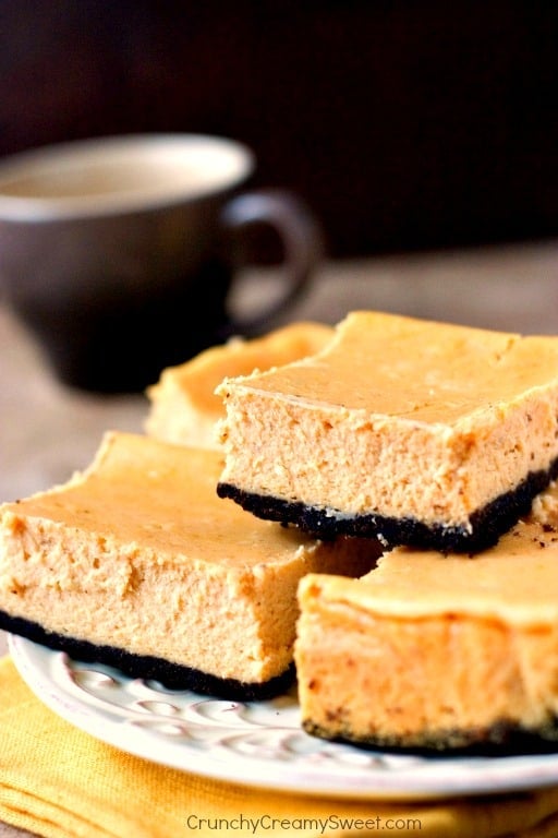 Pumpkin Cheesecake Bars - creamy and delicious bars with fall flavors