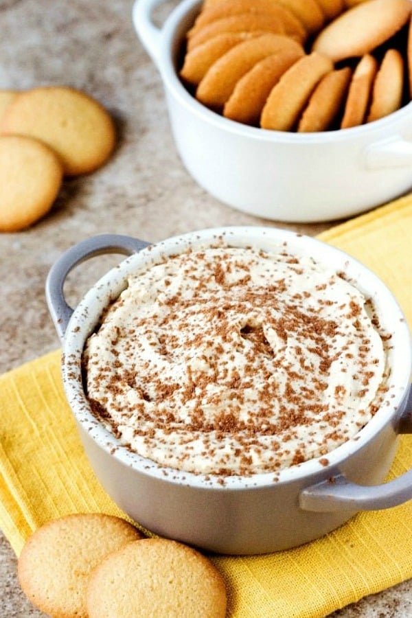 Tiramisu Dip with vanilla wafers.