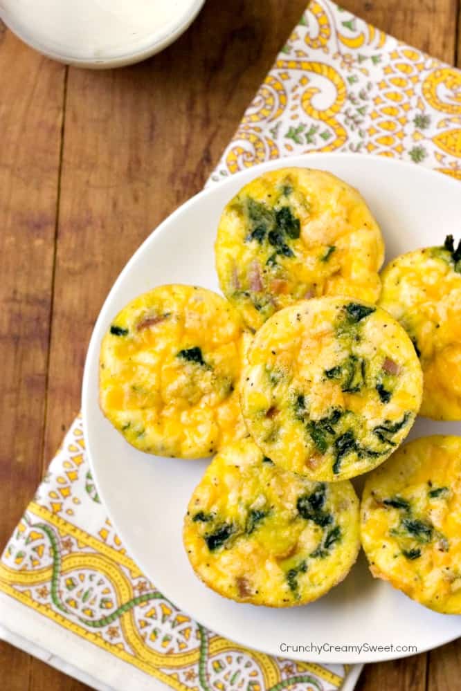Vegetable, Ham and Cheese Egg Muffins - easy and delicious breakfast idea! Huge hit with kids! Gluten free and keto diet friendly.