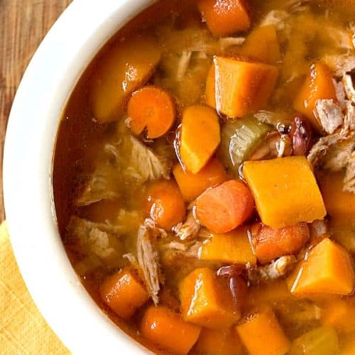 Slow Cooker Pork stew in a bowl.