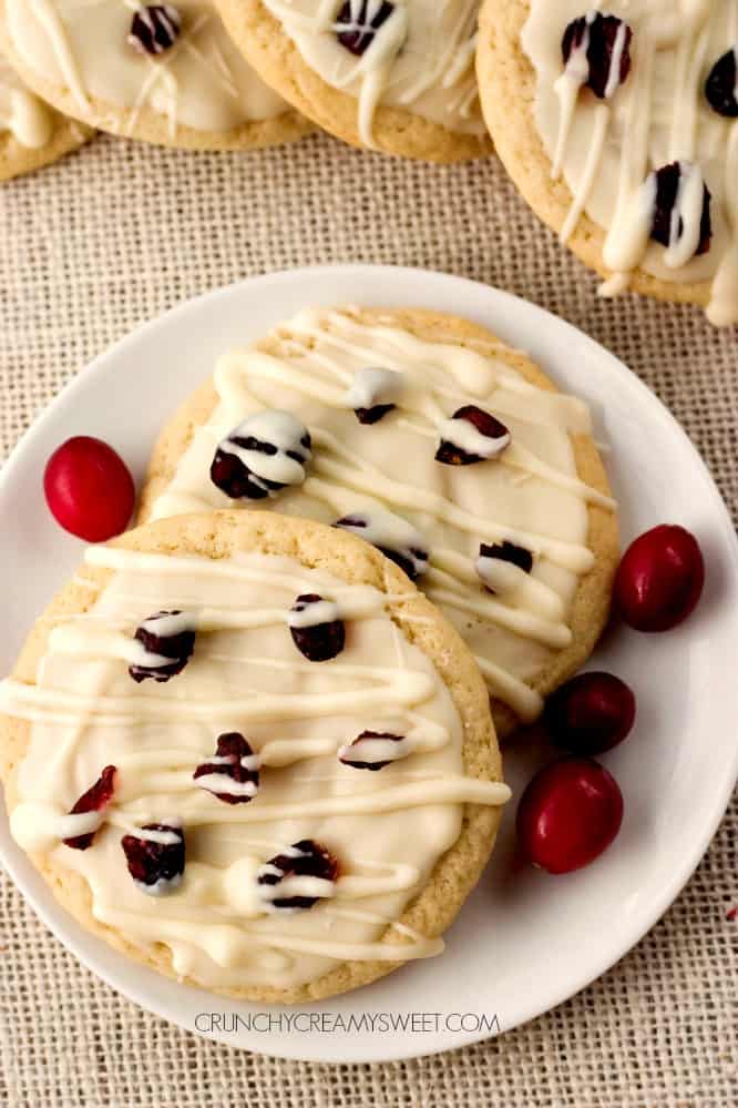 Soft and chewy dried cranberry cookies