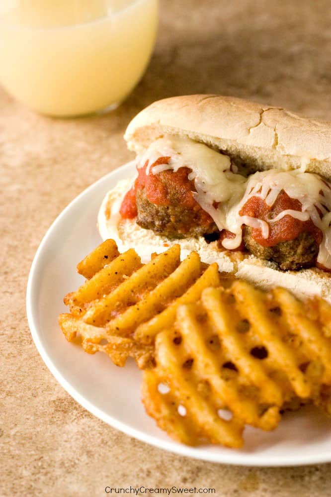 Turkey Meatballs Sub with W Lightened Up Chili Cheese Fries