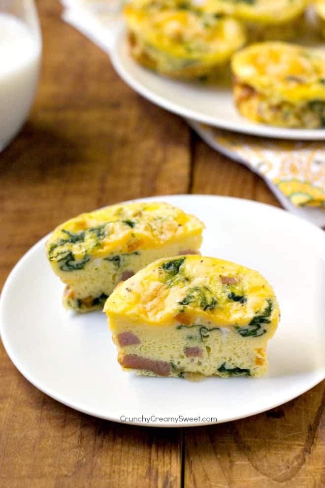 Vegetable, Ham and Cheese Egg Muffins - easy and delicious breakfast idea! Huge hit with kids! Gluten free and keto diet friendly.