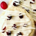 White Chocolate Cranberry Cookies on a plate.