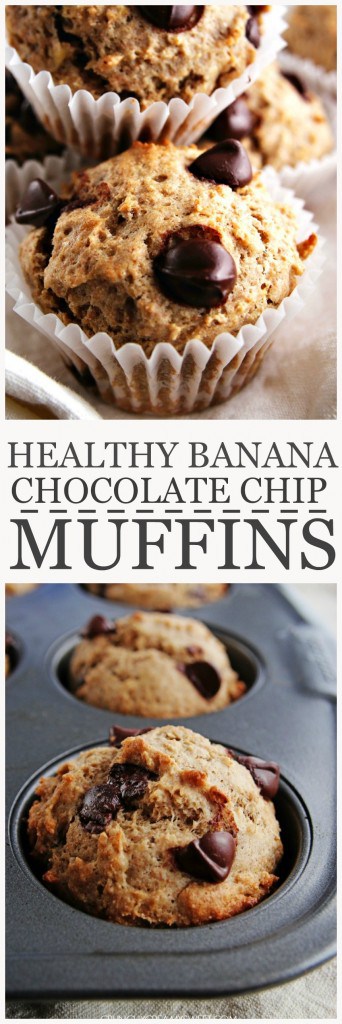 Healthy Banana Chocolate Chip Muffins @crunchycreamysw 342x1024 Healthy Banana Chocolate Chip Muffins