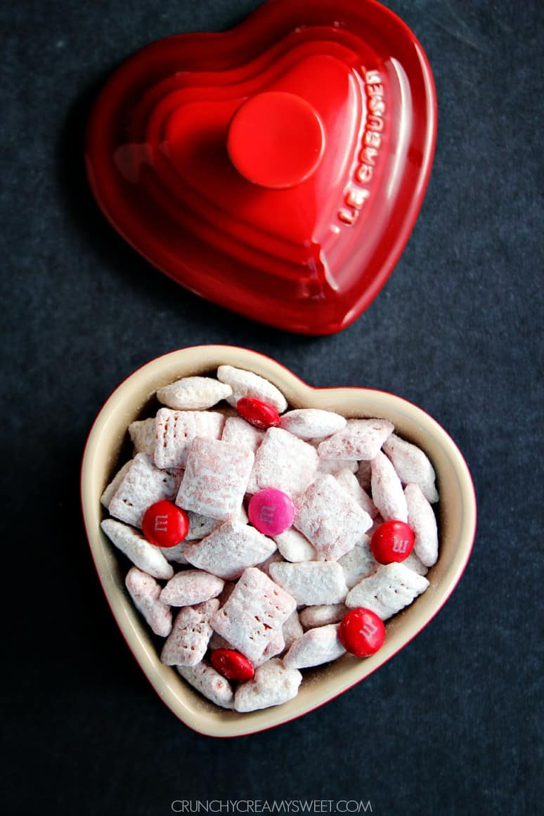 Valentine's Day Puppy Chow with M&M's