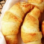 Cheesy Garlic Crescent rolls in a basket.