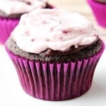 Cherry Cream Chocolate Cupcakes #recipe #cupcake @crunchycreamysw