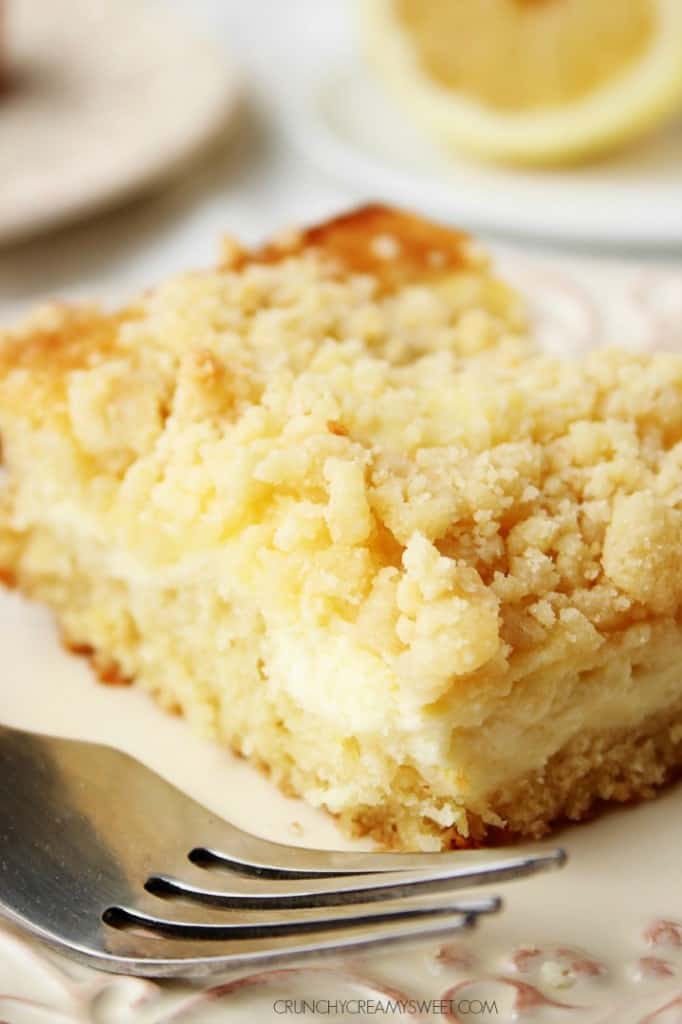 Lemon Crumb Cake with Cream Cheese Layer