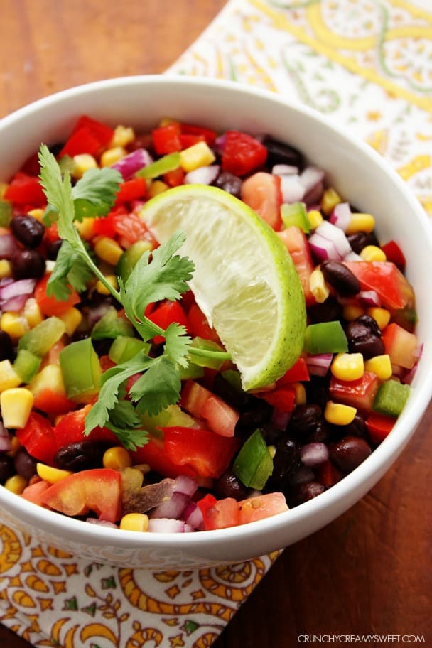 Black Bean and Corn Salad #recipe crunchycreamysweet.com